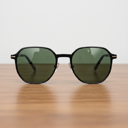 Nina Green Tinted Lens Sunglasses - Black Square TR90 Frame - Lifestyle Shot