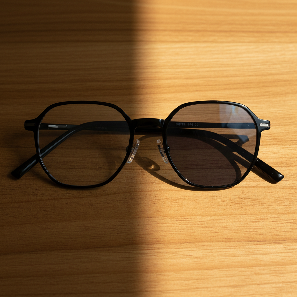 Nina Grey Photochromic Lens Glasses - Black Square TR90 Frame - Lifestyle Shot