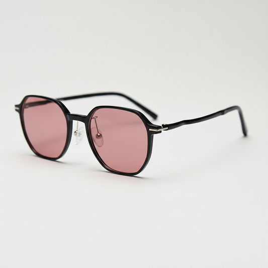 Nina Rose Tinted Lens Sunglasses - Black Square TR90 Frame FL-41 Glasses - Side View