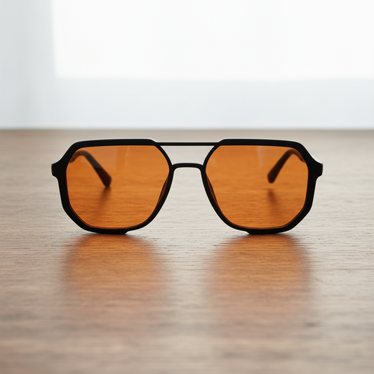 Poppy Orange Tinted Lens Sunglasses Lifestyle Shot