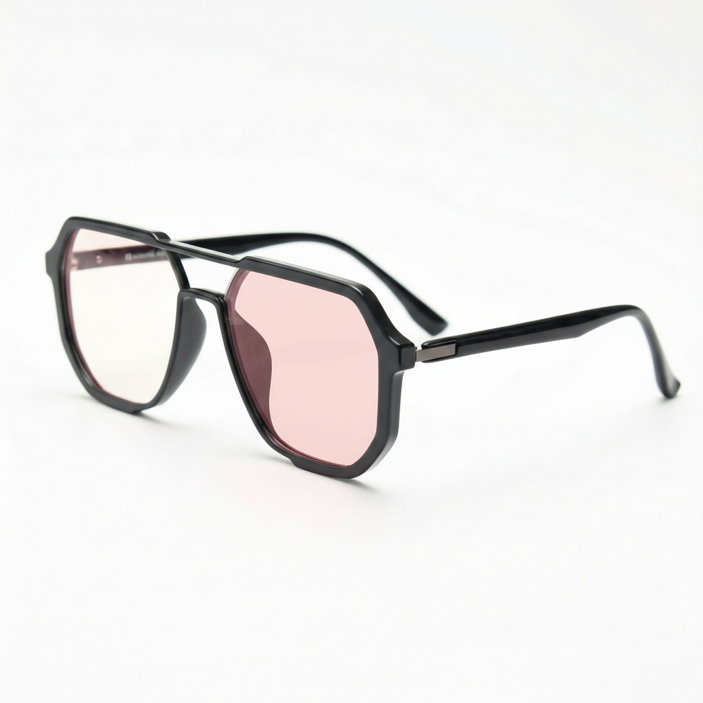 Poppy Pink Photochromic Lens Glasses Side View