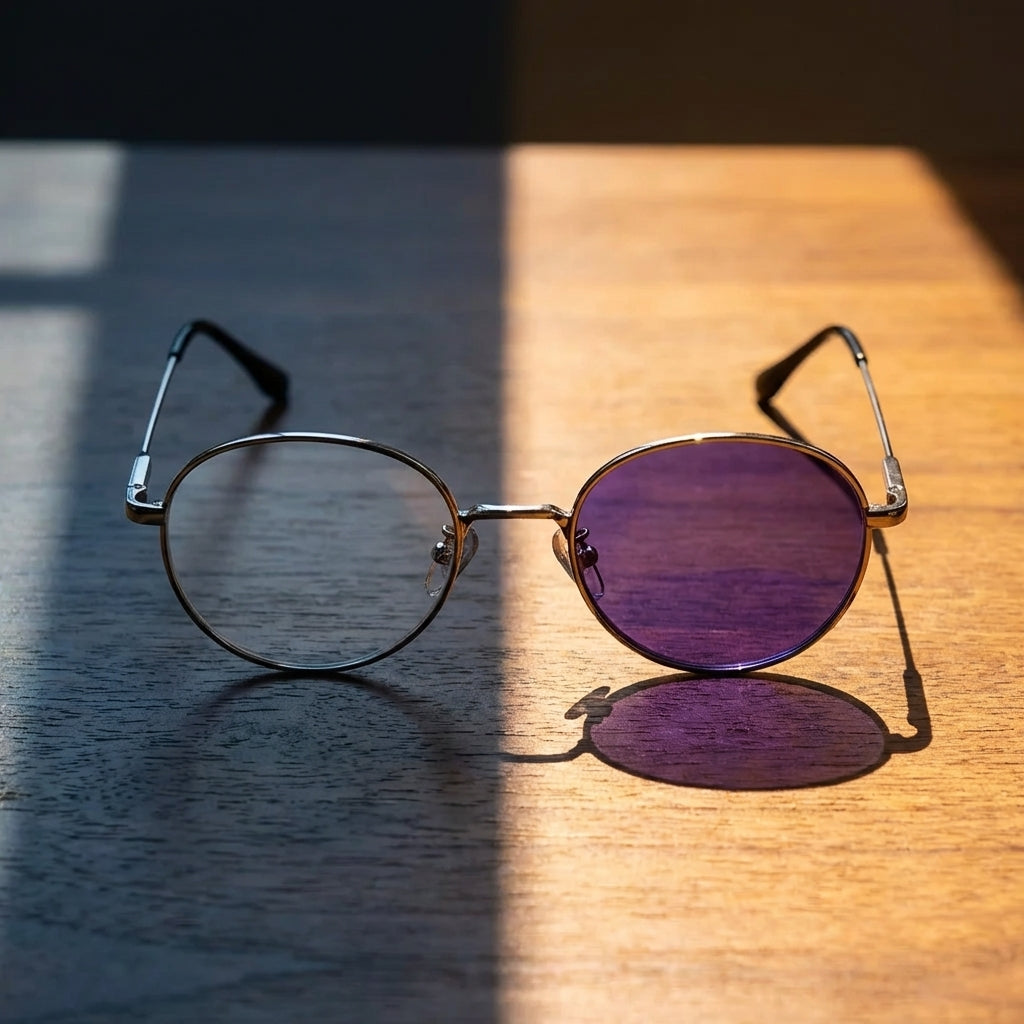 Elma Purple Photochromic Glasses - Black Rectangle TR90 – TXOME