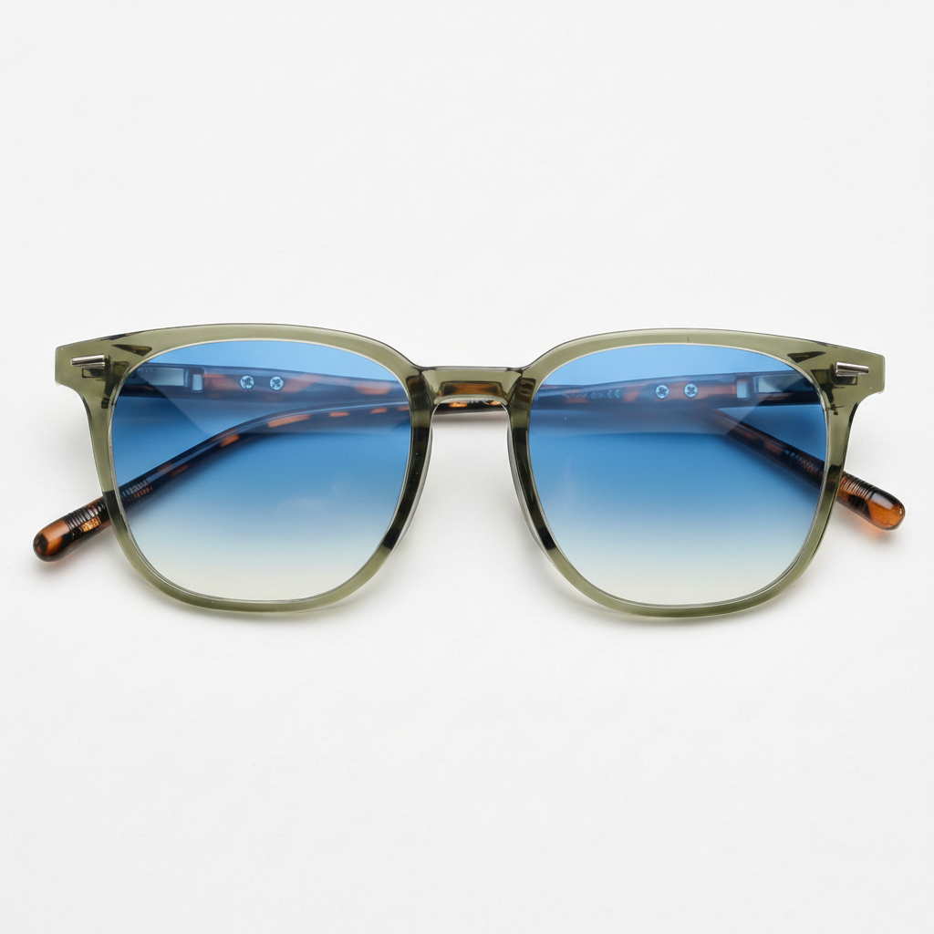 Sherry Blue Gradient Lens Sunglasses Front View
