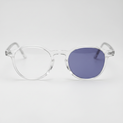 Susan Purple Photochromic Lens Glasses - Clear Geometric TR90 Frame - Front View