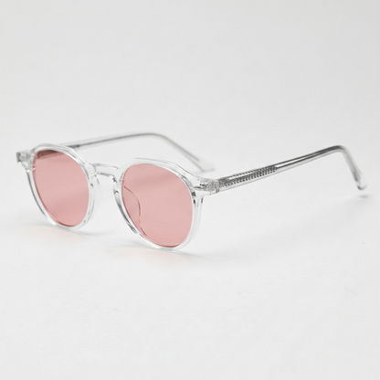 Susan Rose Tinted Lens Sunglasses - Clear Geometric TR90 Frame FL-41 Glasses - Side View