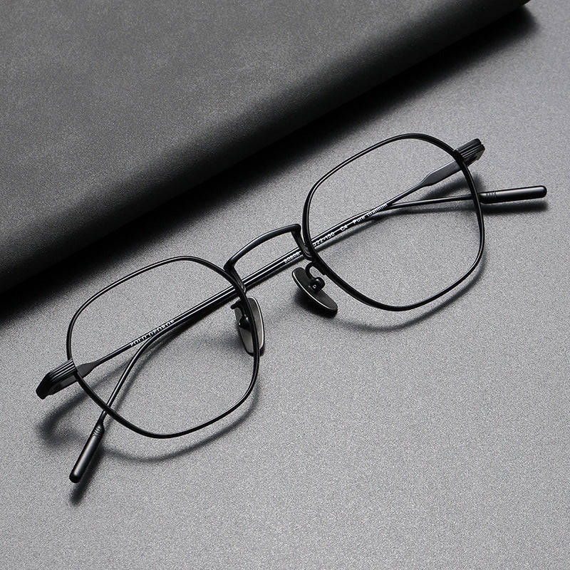 TXOME Vintage Irregular Titanium Clear Glasses -TXOME