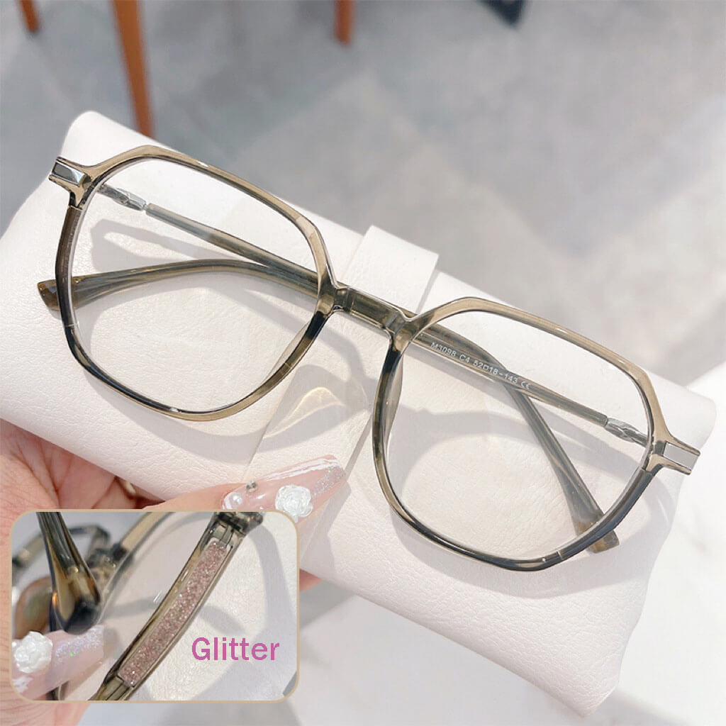 TXOME Sally Glitter Clear Frame Glasses -TXOME