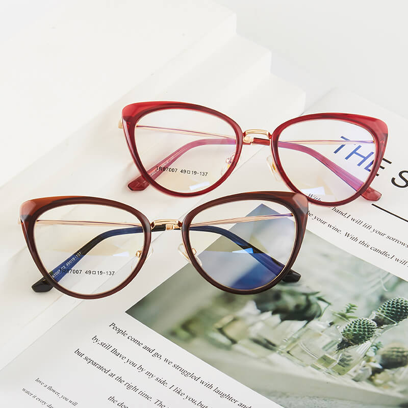 New Trendy Double Color Decorative Hollow Optical Eyeglasses Frames